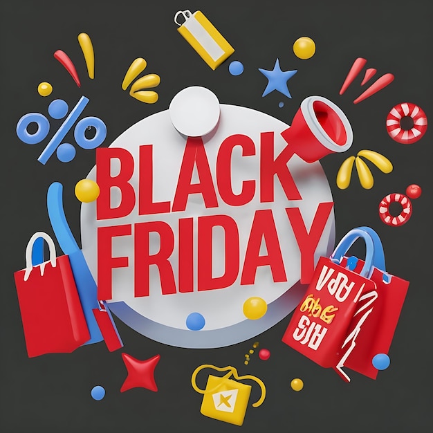 Black friday Big sales banner Layout design illustration