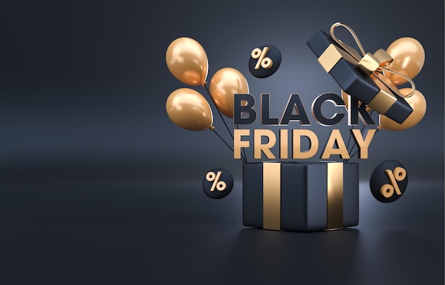 Black friday-cadeau 3d-afbeelding