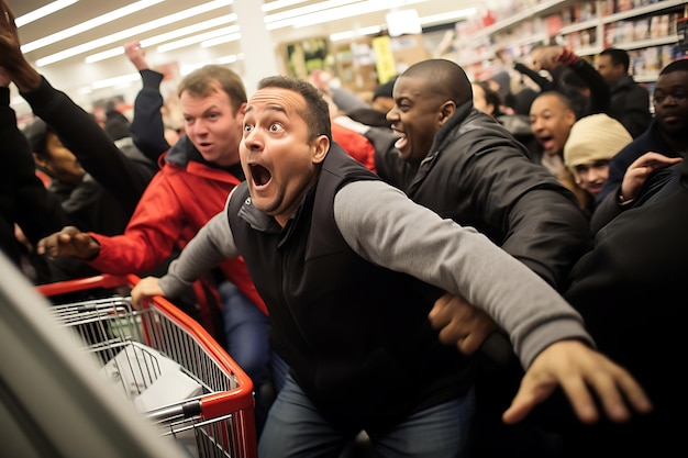 Photo black friday chaos in the aisles