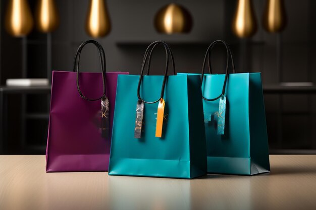 Photo black friday chic with designer gift boxes and bags accessories in a wide range of colors