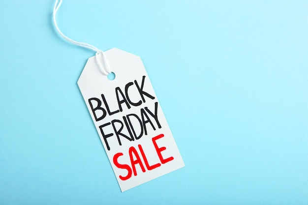 Photo black friday concept discounts and sales closeup