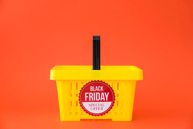 Photo black friday decoration with basket