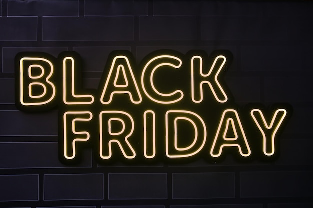 black friday discounts sale Black Friday inscription on a dark background