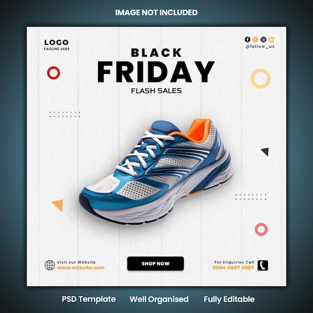 Black Friday flash sale product flyer display voor instagram sociale media