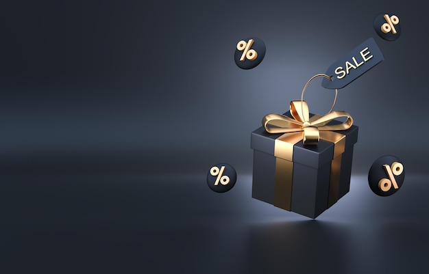 Black Friday Gift 3D Illustration