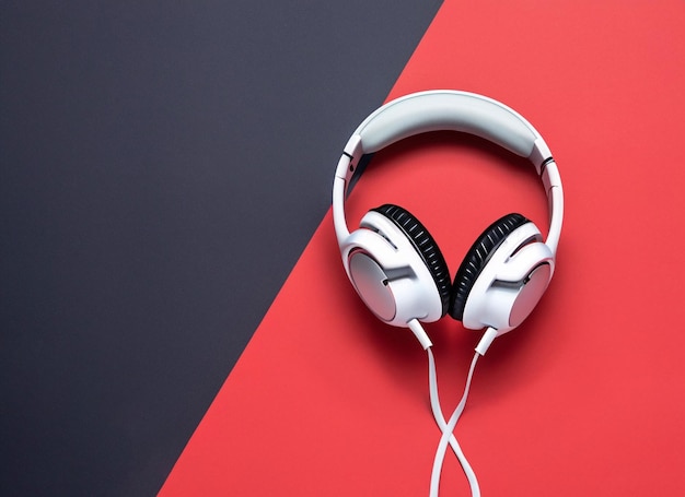 Black friday headphone on red and black background