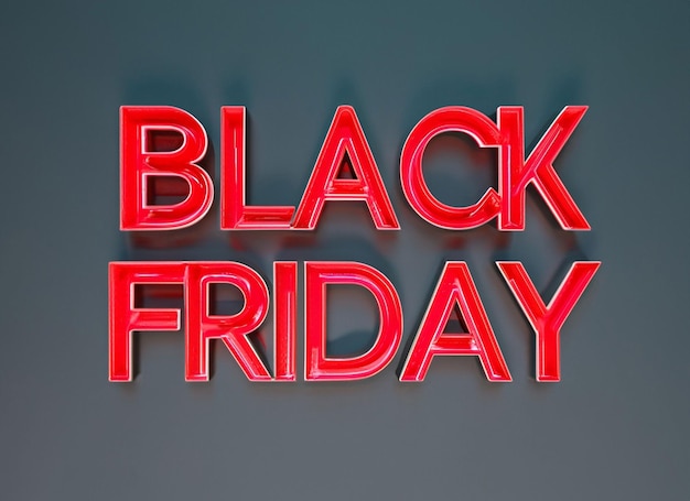 Photo black friday latters red and black screen light background