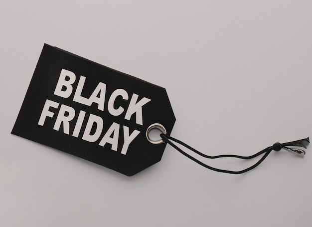 Photo black friday lettering tag red