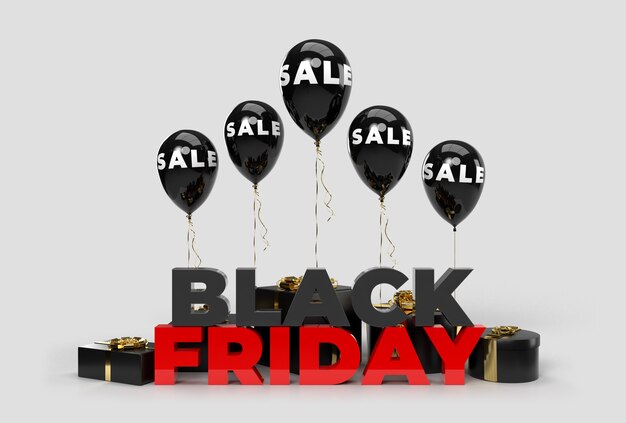 Foto black friday met ballon business concept marketing