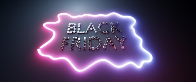 Foto black friday neonreclame gemaakt van glamourdiamanten