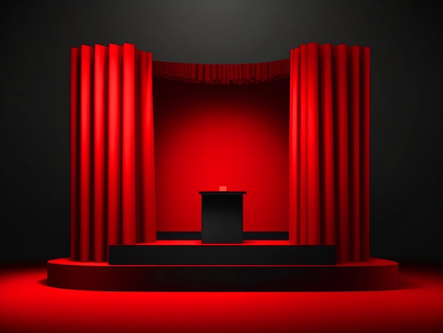Black Friday podium abstract scene red stage for product showcase on black background
