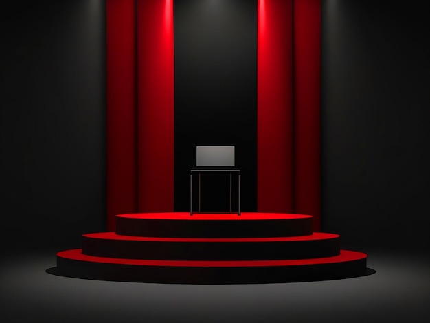 Black Friday podium abstract scene red stage for product showcase on black background