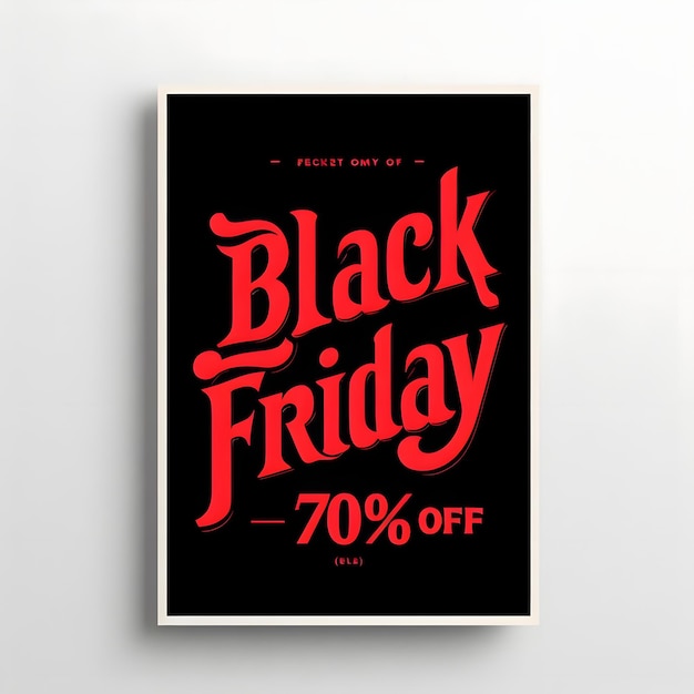 Foto black friday poster die een typografie benadrukt met rode gekleurde tekst black friday