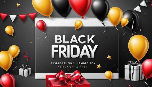 Photo black friday sale banner design template