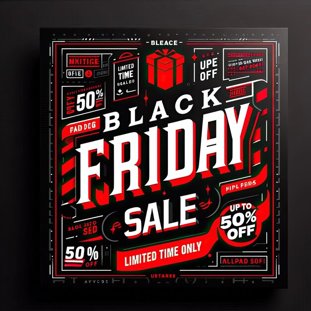 Photo black friday sale banner layout design