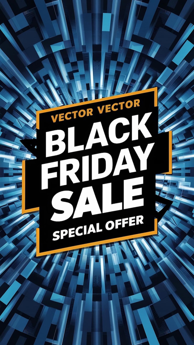 Photo black friday sale banner vector illustration abstract dynamic background flat design with