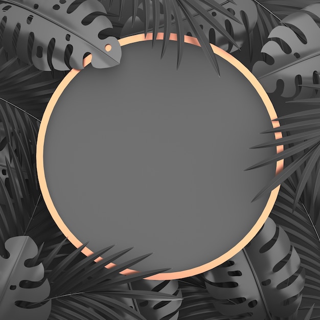 Black friday sale decoration background with  palm leaves monstera