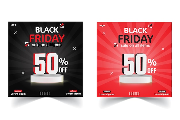 black friday sale design black friday social media post design template