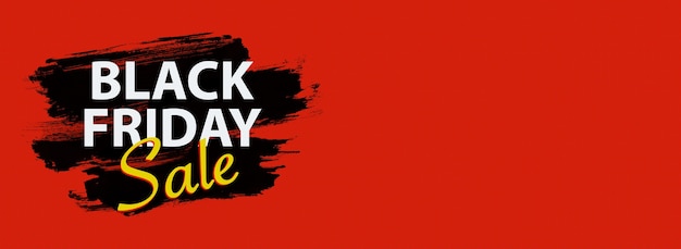 Foto vendita del black friday, sconti nei colori tradizionali banner giallo rosso nero con posto per il testo.