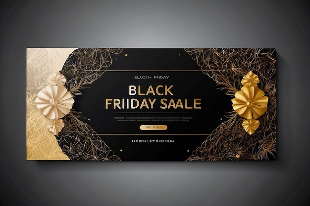 Black Friday sale horizontal banners Place for textweb banner social media post web templete