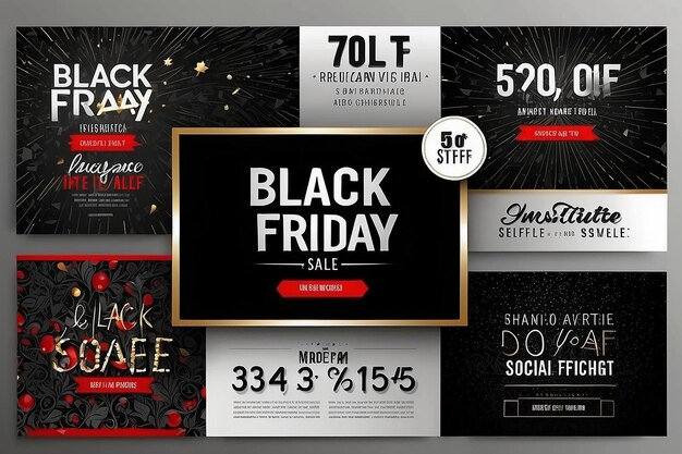 Photo black friday sale horizontal banners place for textweb banner social media post web templete