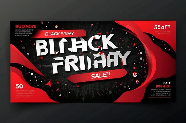 Black Friday sale horizontal banners Place for textweb banner social media post web templete