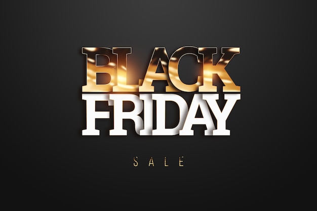 Photo black friday sale lettering in gold letters.