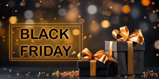 Black Friday Sale oranje zwarte geschenkdoos