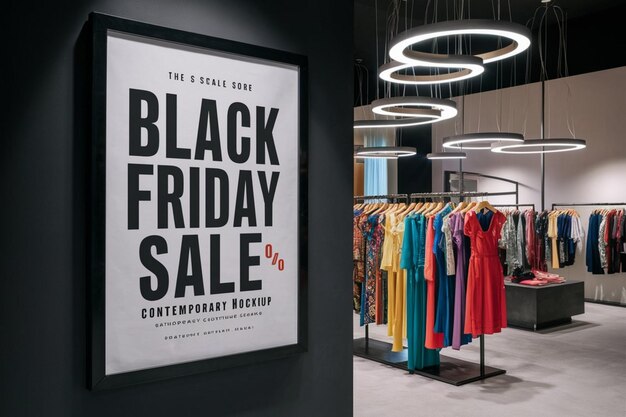 Photo a black friday sale poster on a wall