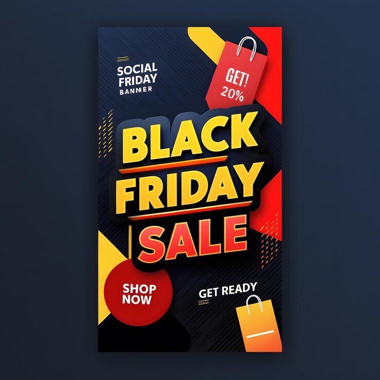 Photo black friday sale social media banner design template
