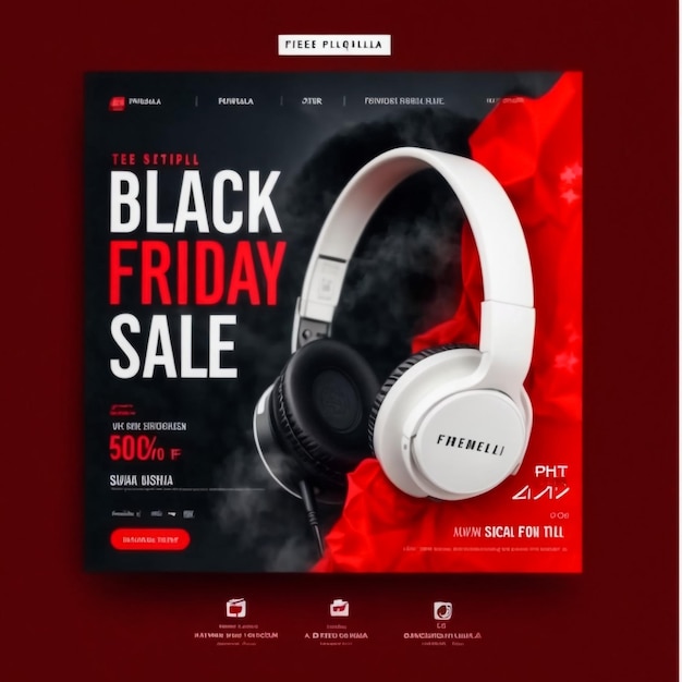 Photo black friday sale social media post template