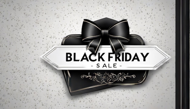 Black friday sale tag with black bow vintage background sales tag and template shopping label on