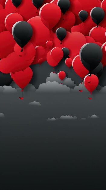 Black Friday sale with balloons background for poster banners flyers card copy space generative ai