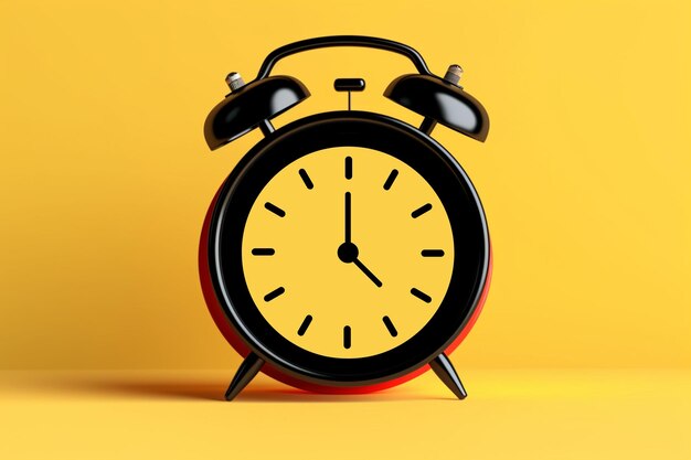 Black friday sales alarm clock on yellow background