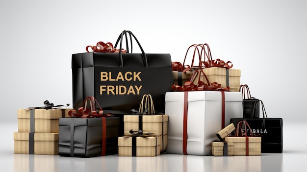 Black Friday sales concept photo illustration Generative AI