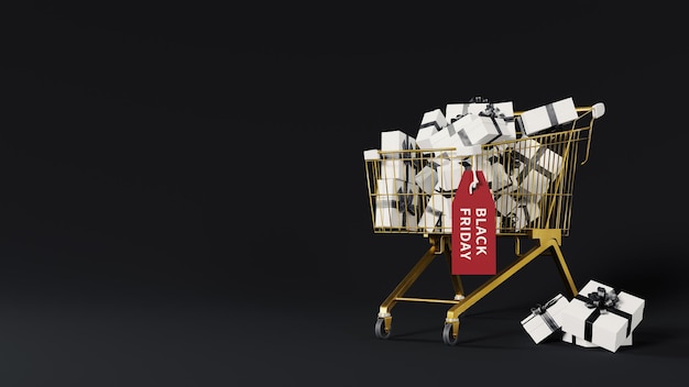 Photo black friday shopping 3d rendering