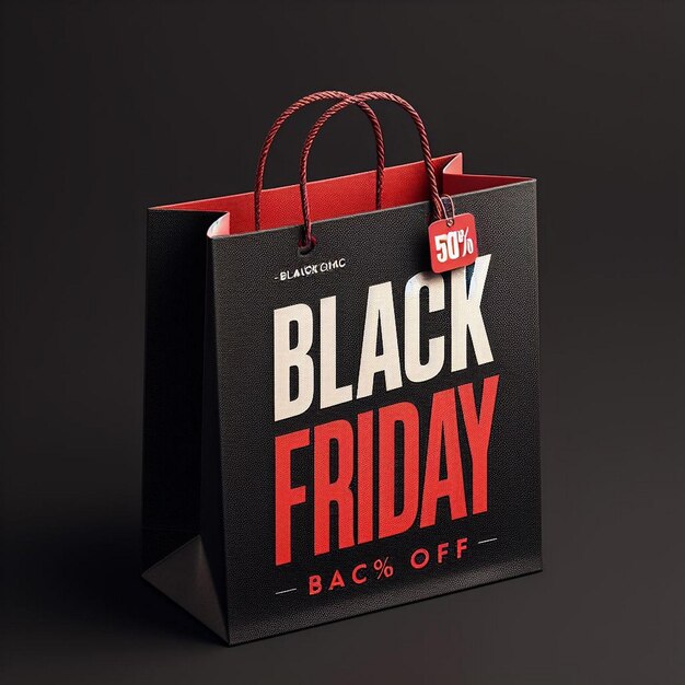 Black Friday Shopping bag Shopping bag with text Black Friday Black Friday sale 50 Percentage off