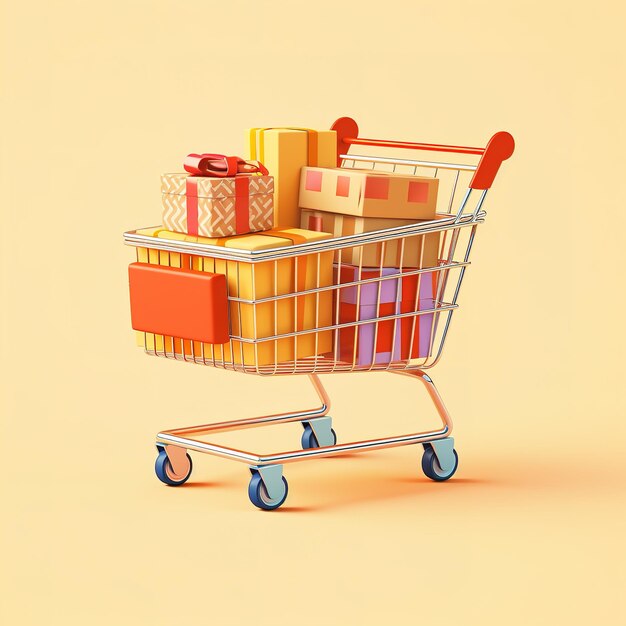 Black Friday Shopping carts and fancy gift boxes