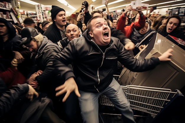 Foto comincia la frenesia dello shopping del black friday