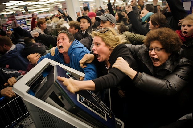 Photo black friday shopping marathon madness