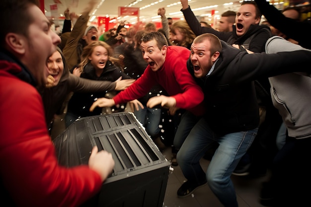 Photo black friday shopping spree fever