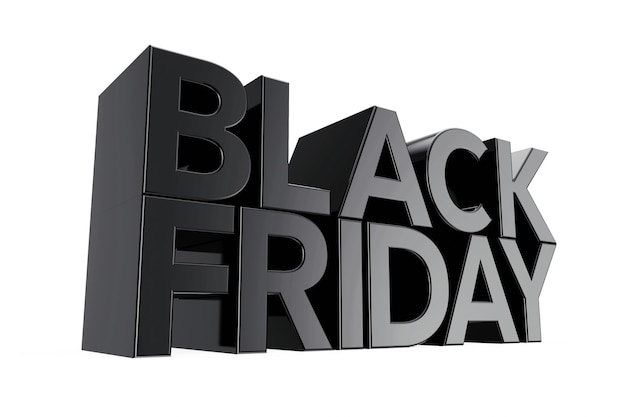 Photo black friday sign on a white background. 3d rendering.