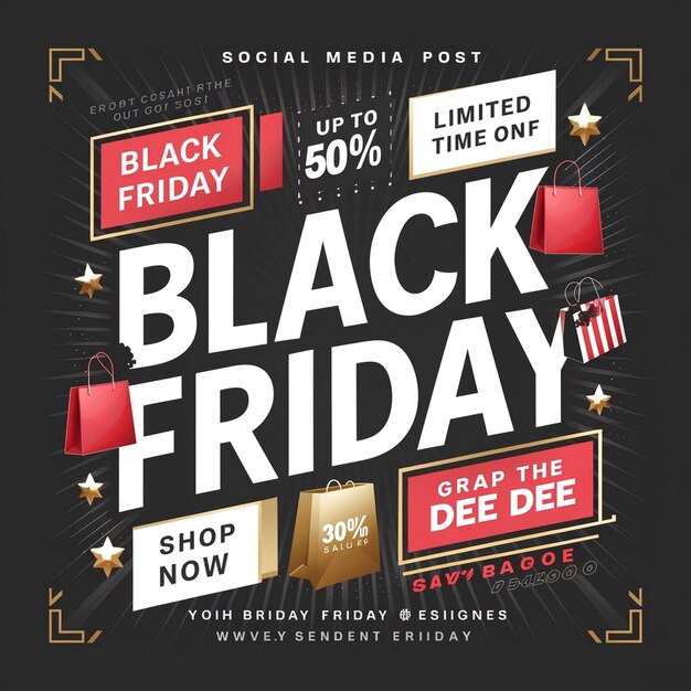 Photo black friday social media post design