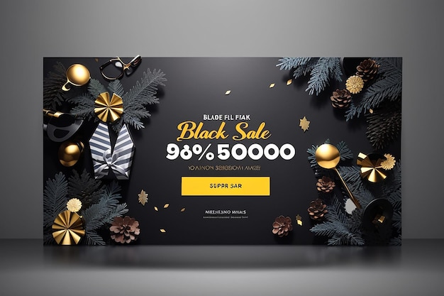 Black friday super sale facebook cover template