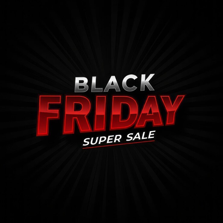 Photo black friday super sale poster flat design background