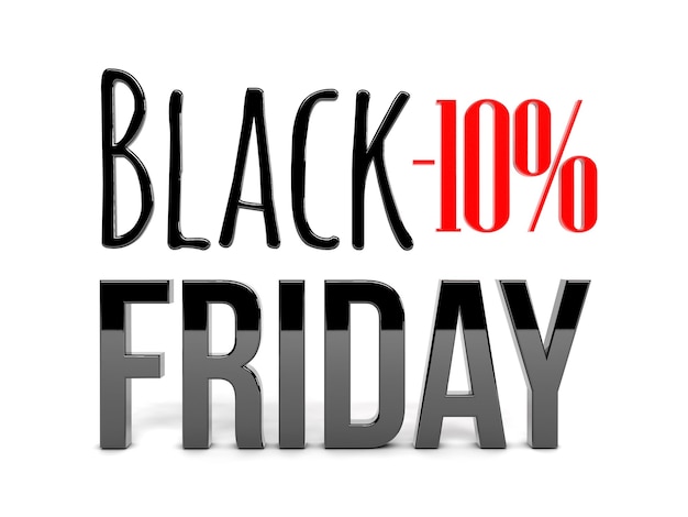 Black friday super sale Raster illustration Threedimensional graphics Sales huge discounts