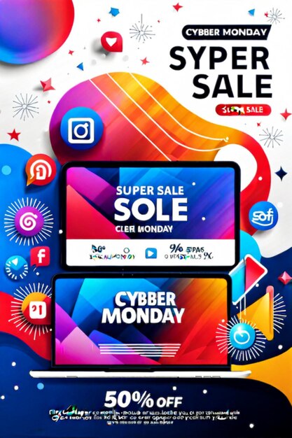 Photo black friday super sale social media banner template clean highly detailed