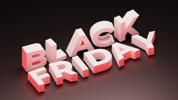 Photo black friday text with black gradient background in 3d design