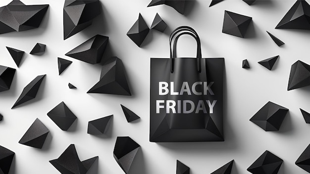 Black friday-verkoopbanner met boodschappentas