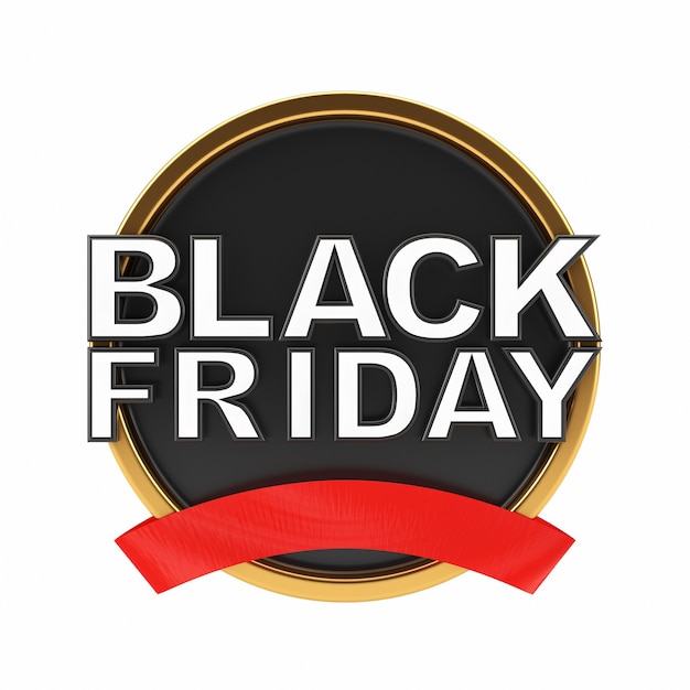 Black friday-verkoopbanner op een witte achtergrond. 3d-rendering